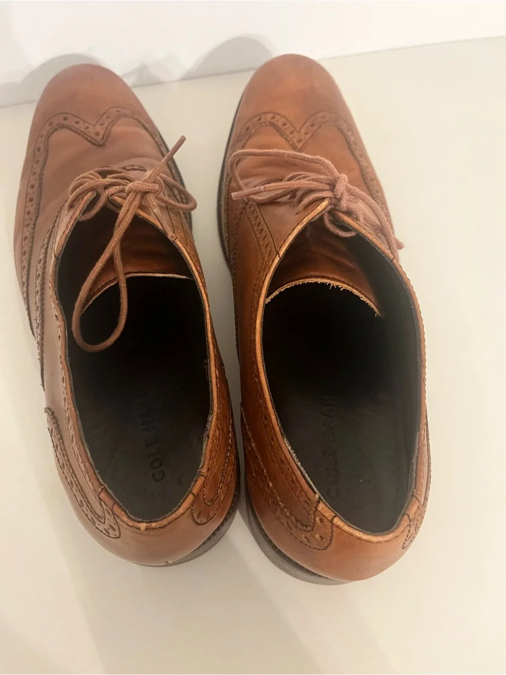 Cole Haan C12210 Leather Wingtip Oxfords Brown 11.5/12 Mismatched Read